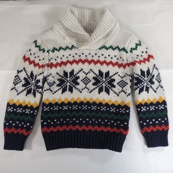 Hudson's Bay Company Wool Blend Knit Sweater Cowl Long Sleeve 18-24m Multicolor - Picture 1 of 16